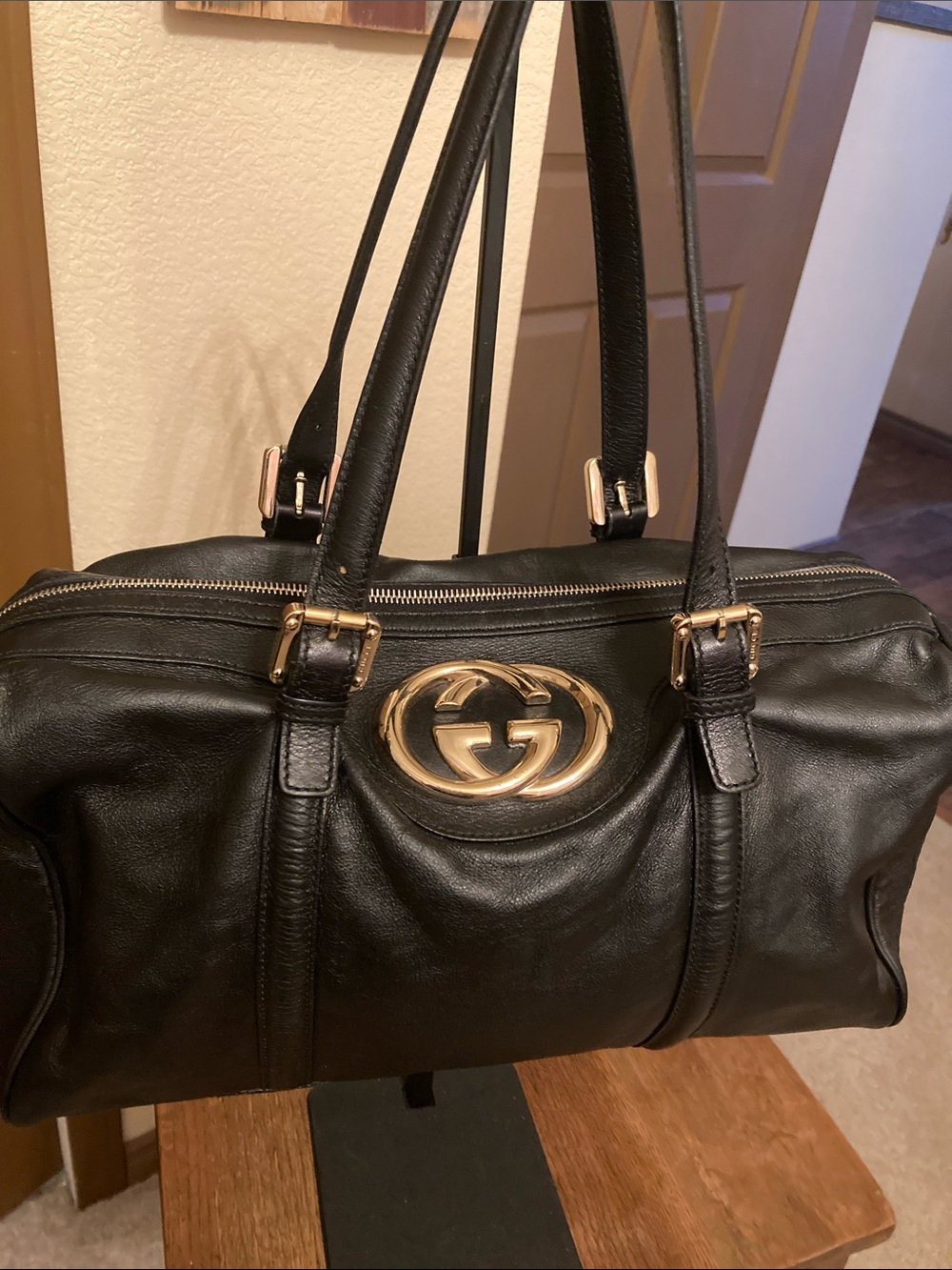 Gucci GG Britt Boston Leather Bag with COA Like New!